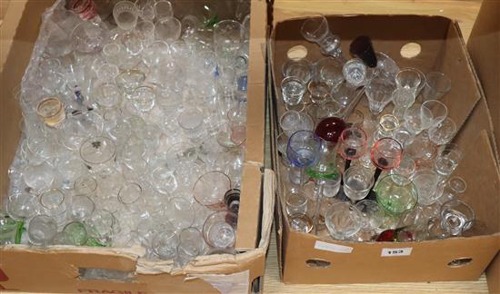 An extensive collection of 19th / 20th century liqueur and wine glasses